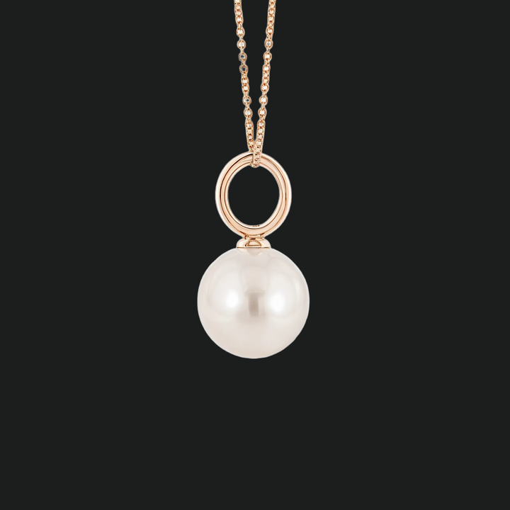 8mm White Pearl Solitaire Pendant Necklace