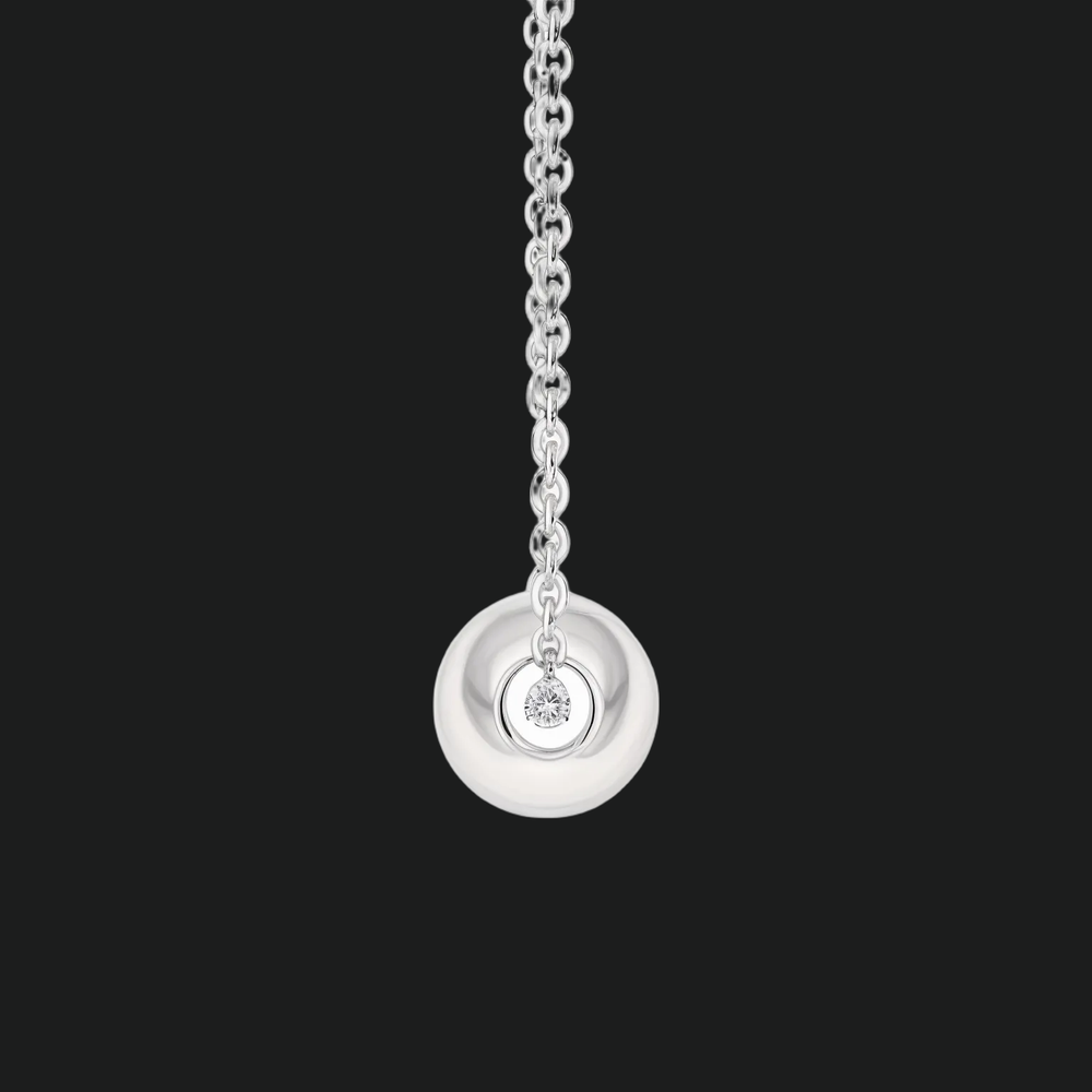 Round Pearl Solitaire Pendant Necklace