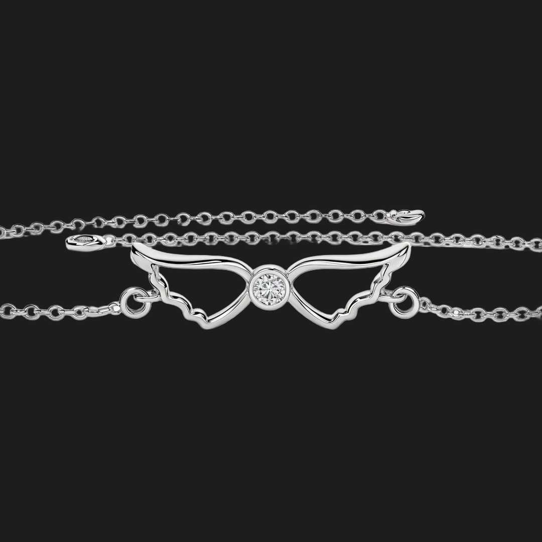 Angel Wings Round Diamond Bracelet