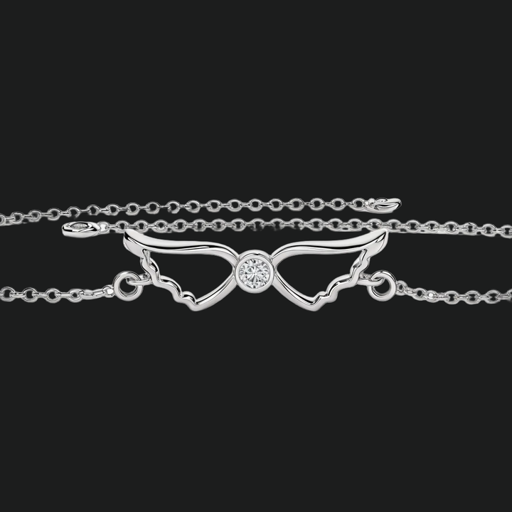 Angel Wings Round Diamond Bracelet