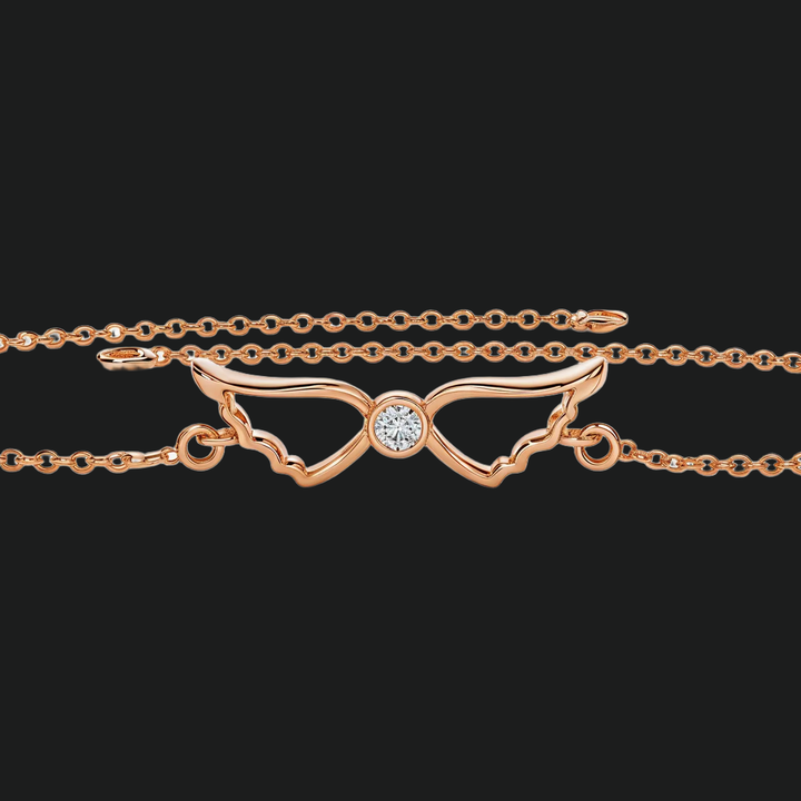 Angel Wings Round Diamond Bracelet