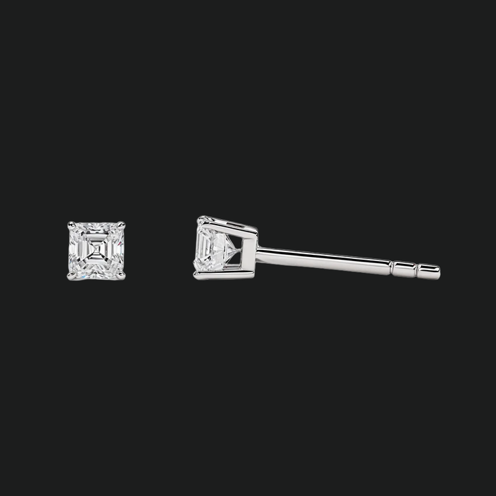 Asscher Cut Diamond Stud Earrings
