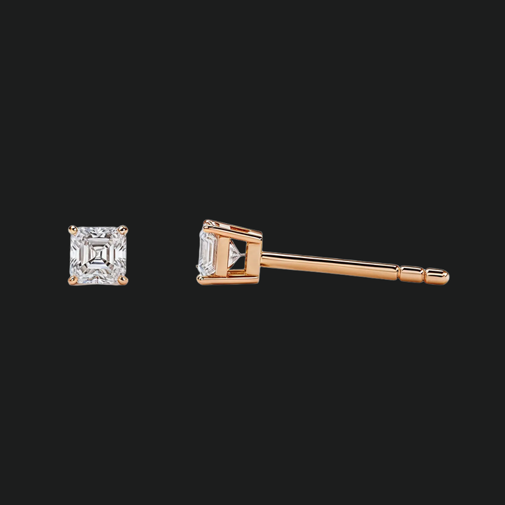 Asscher Cut Diamond Stud Earrings