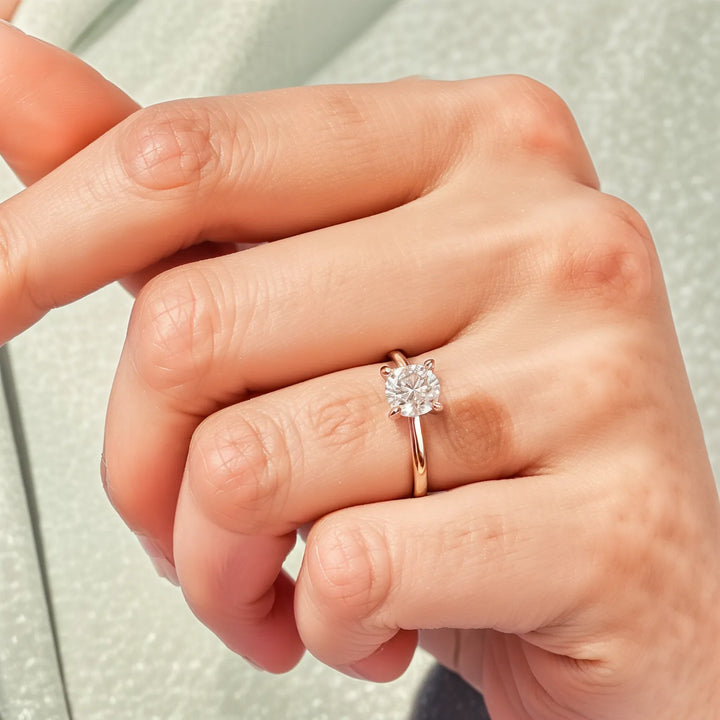 Asscher Cut Solitaire Engagement Ring with Diamond Accents