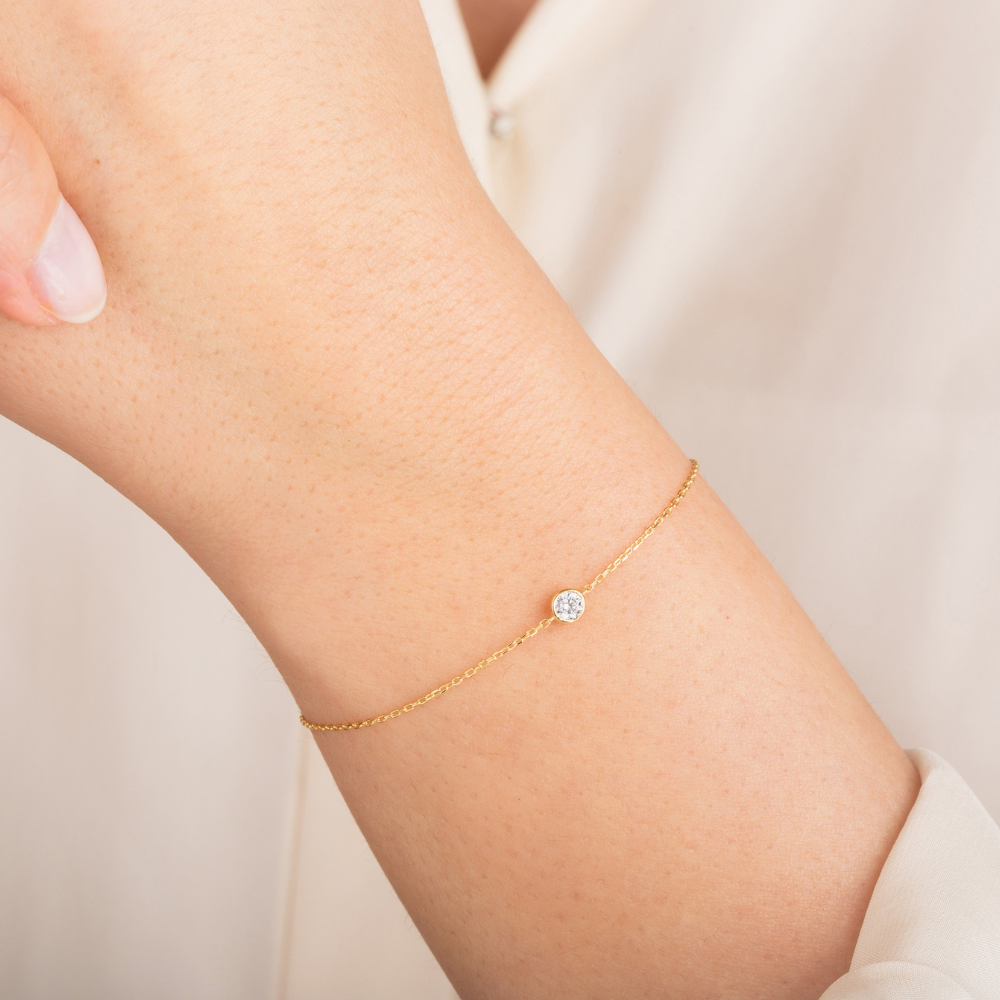 Round Diamond Bezel Tennis Bracelet