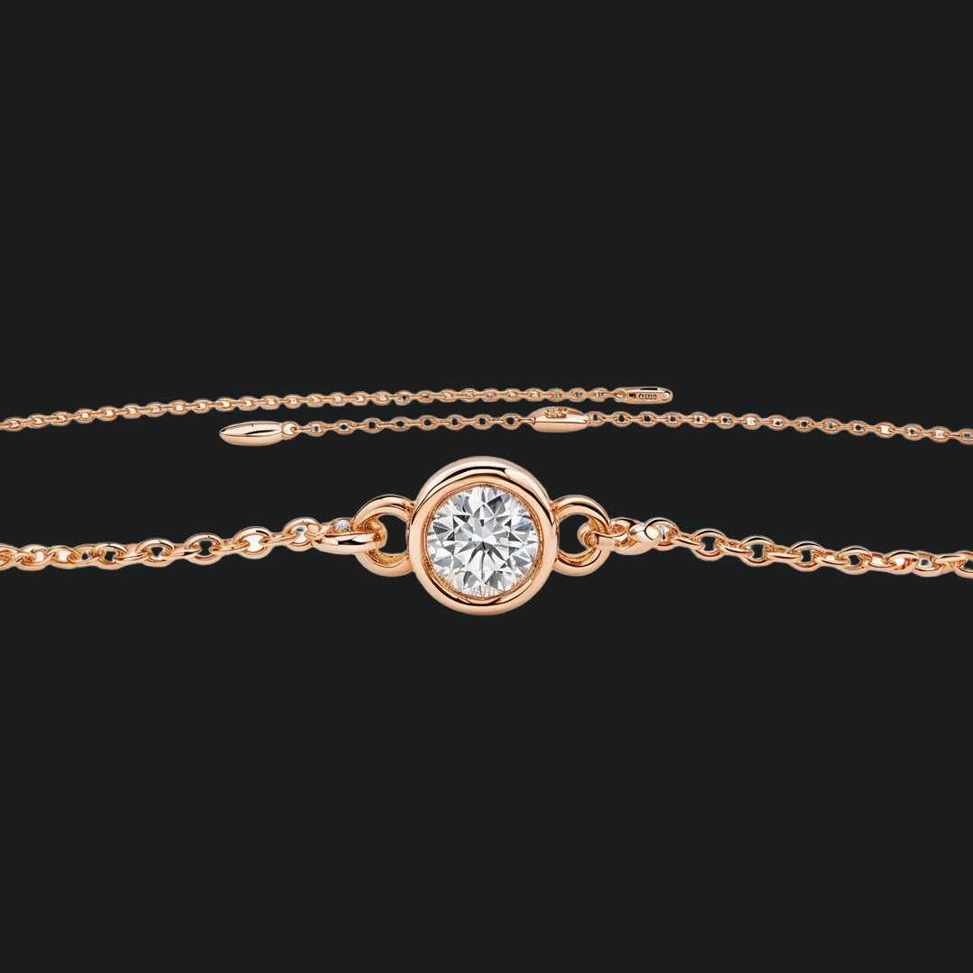 Ronde diamant bezeltennisarmband