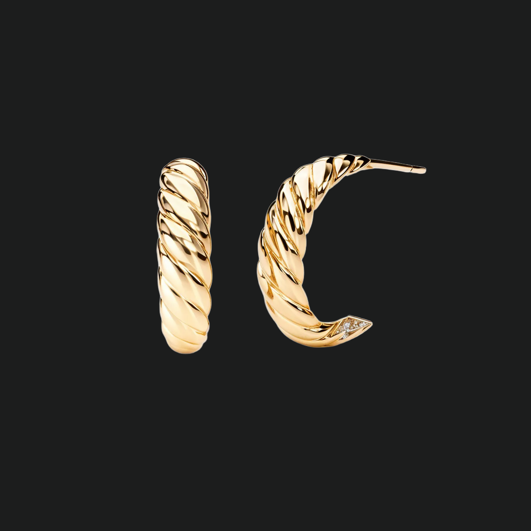 Twist Hoop Diamond Earrings - 9kt White Gold with Lab-Grown Diamond