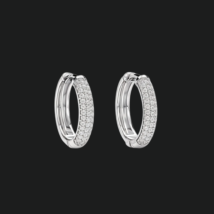 Diamant Pave Huggie Hoop -oorbellen