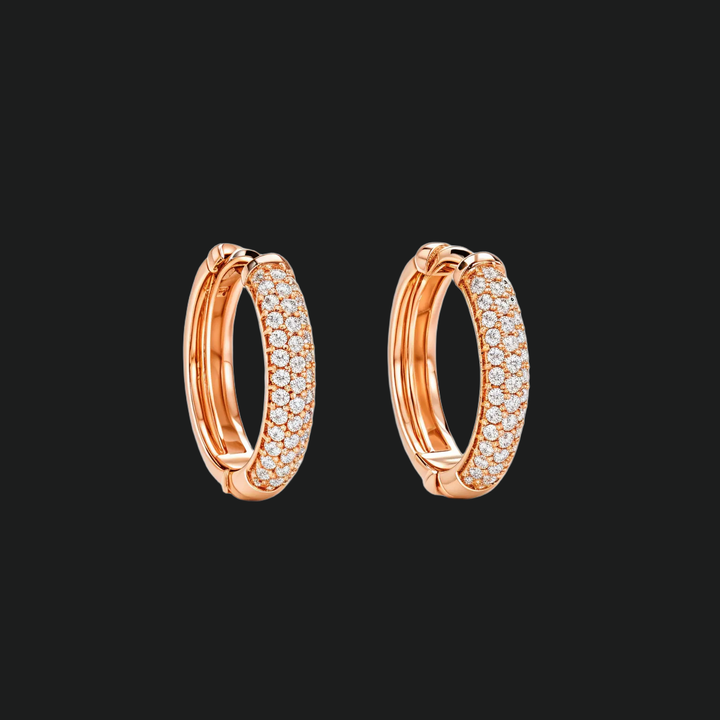 Diamant Pave Huggie Hoop -oorbellen
