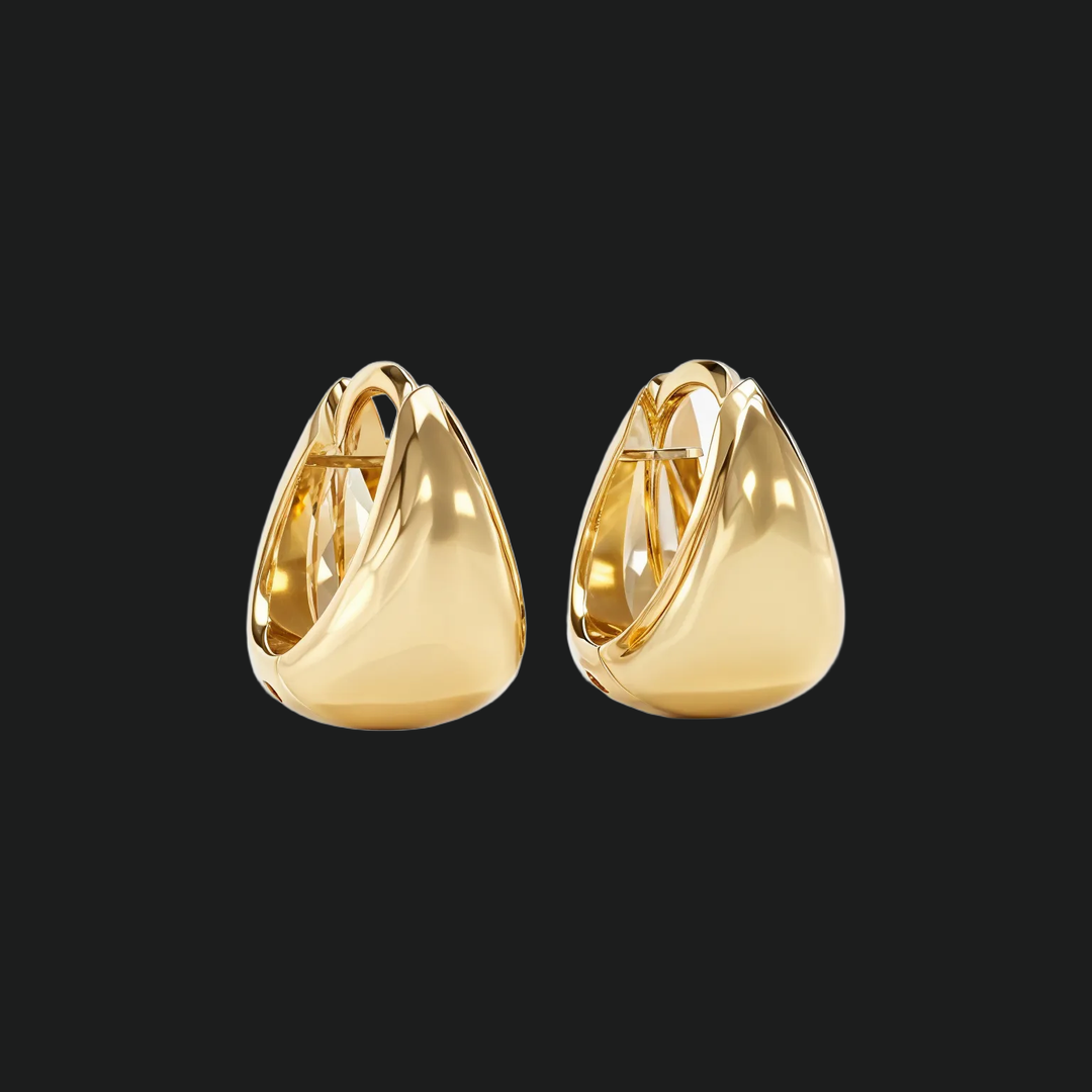 Dome Diamond Huggie Hoop Earrings - 9kt White Gold with Lab-Grown Diamond