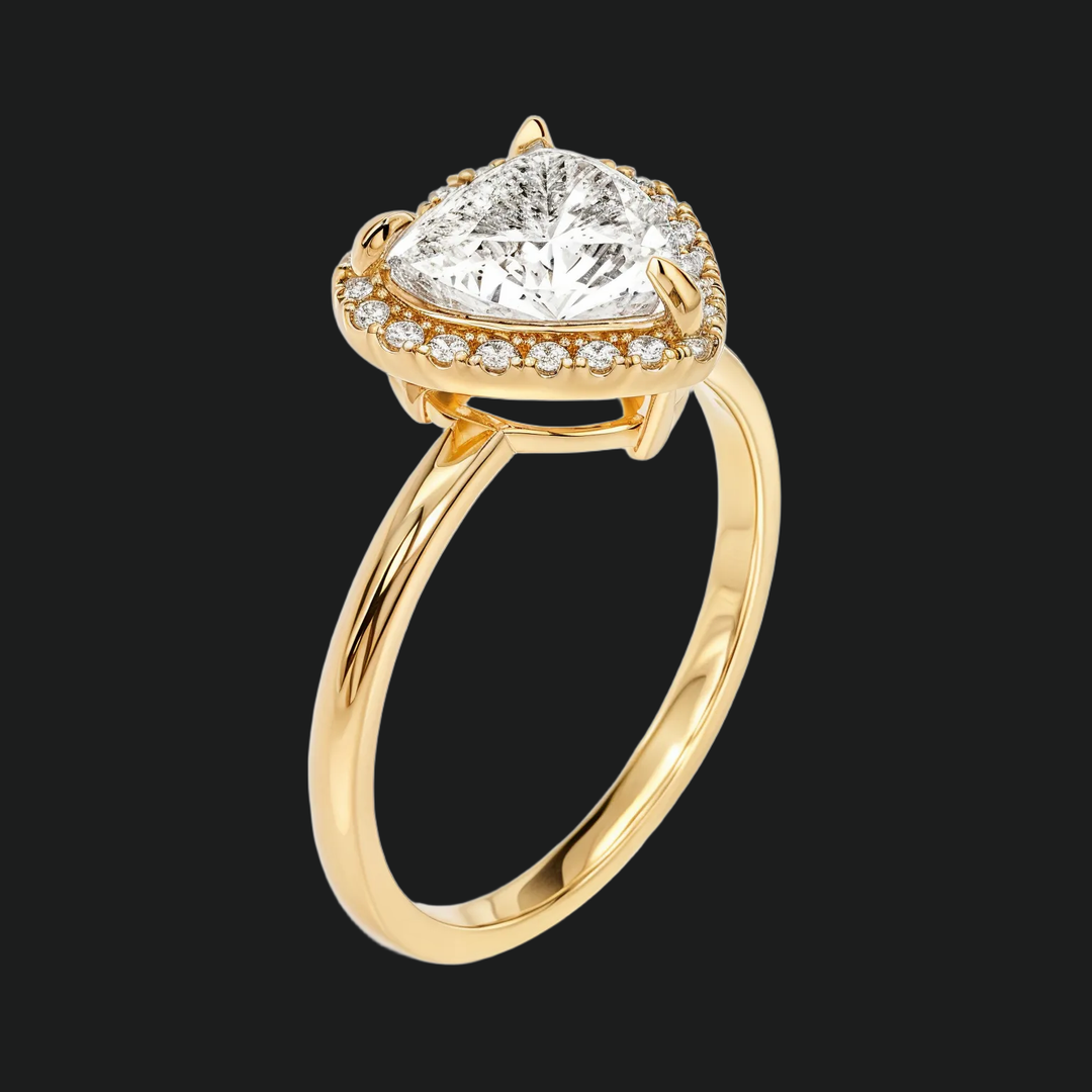 Heart Halo Diamond Accents Engagement Ring