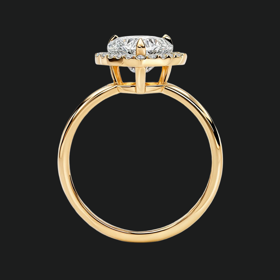 Heart Halo Diamond Accents Engagement Ring