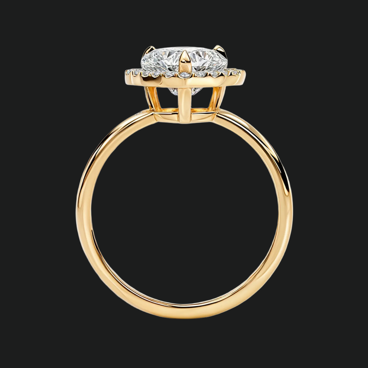 Heart Halo Diamond Accents Engagement Ring