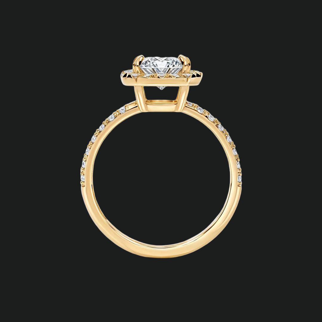 Radiante Radiant Diamond Accents Halo Engagement Anneau de fiançailles