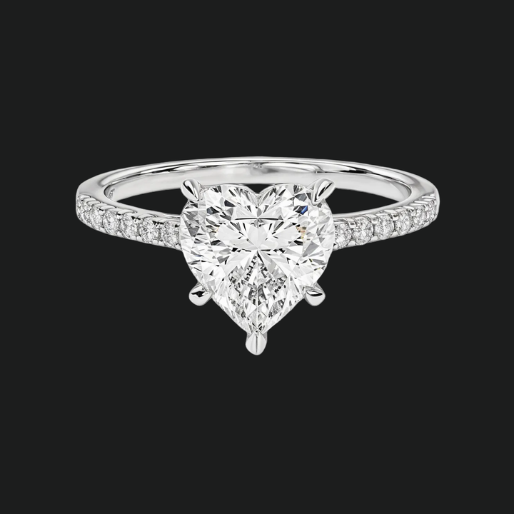 Cathédrale Heart Diamond Accents Accents Engagement Anneau de fiançailles
