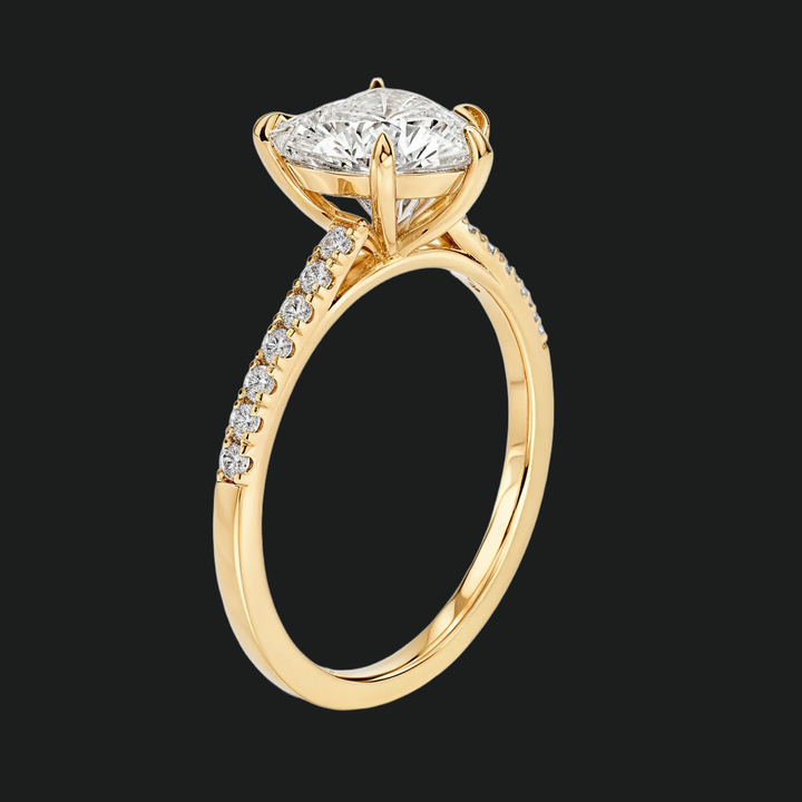 Cathédrale Heart Diamond Accents Accents Engagement Anneau de fiançailles