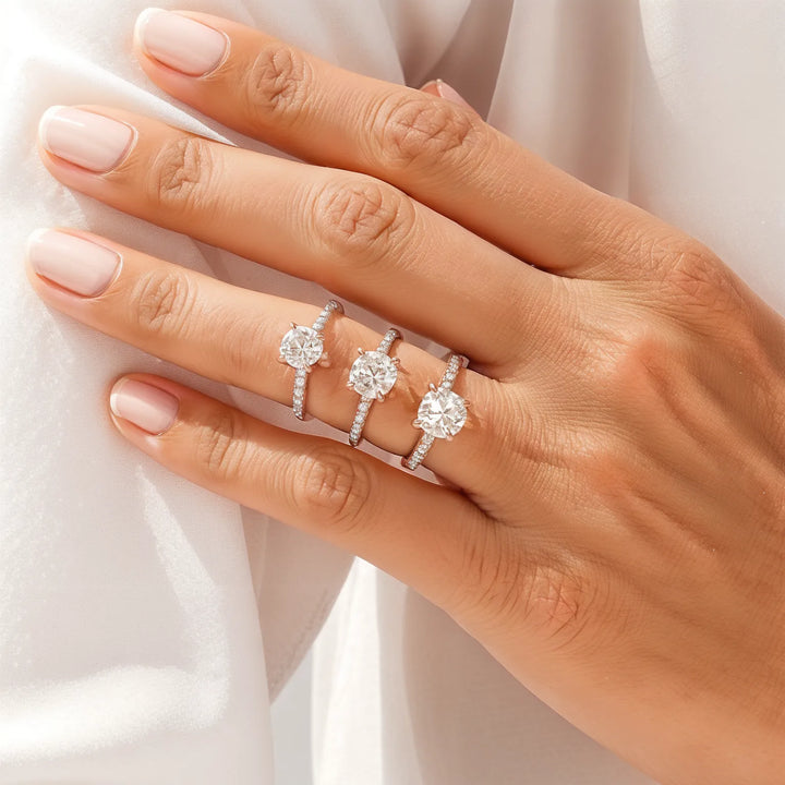 Cathédrale Heart Diamond Accents Accents Engagement Anneau de fiançailles