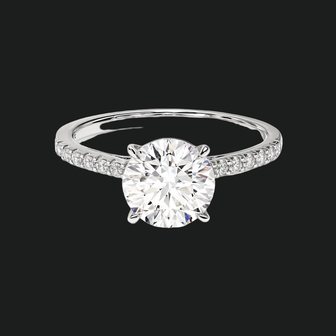 Cathedral Round Diamond Accenten verlovingsring