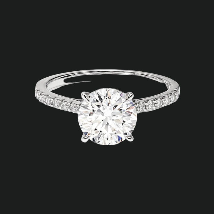 Cathedral Round Diamond Accenten verlovingsring