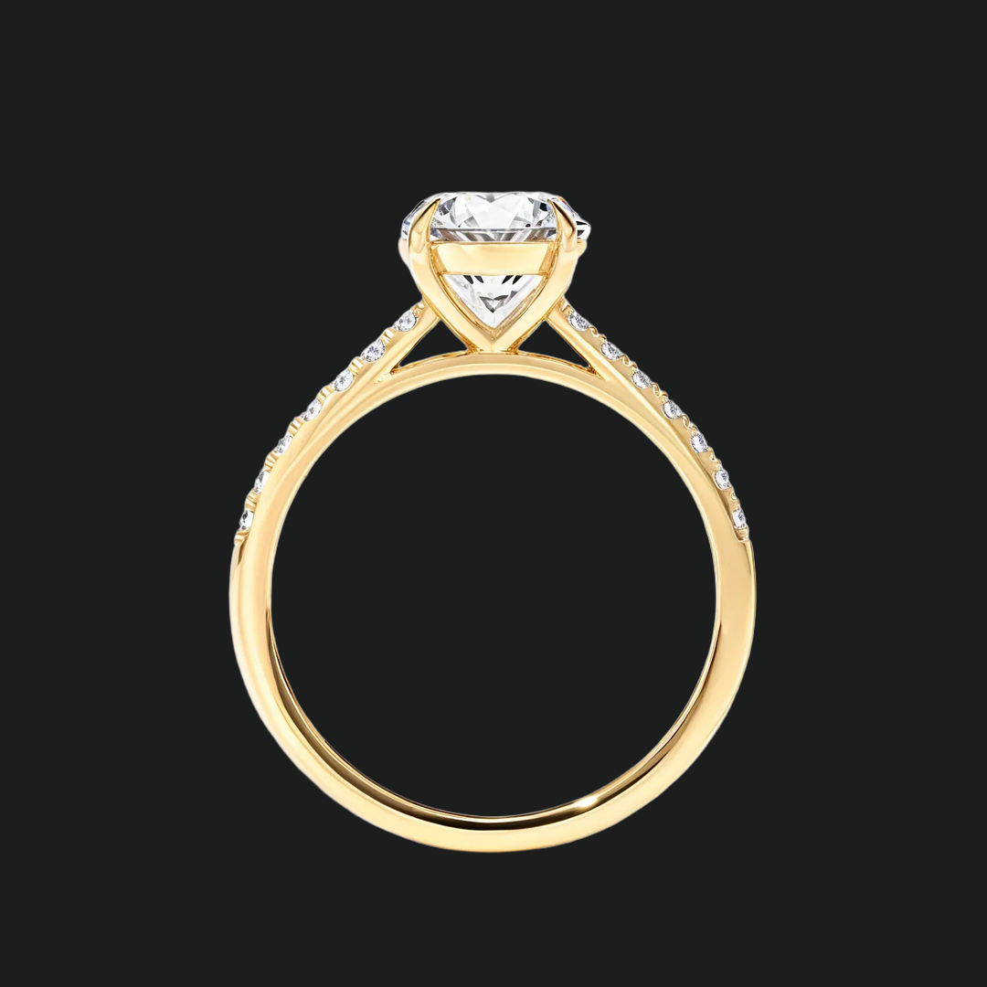 Cathedral Round Diamond Accenten verlovingsring
