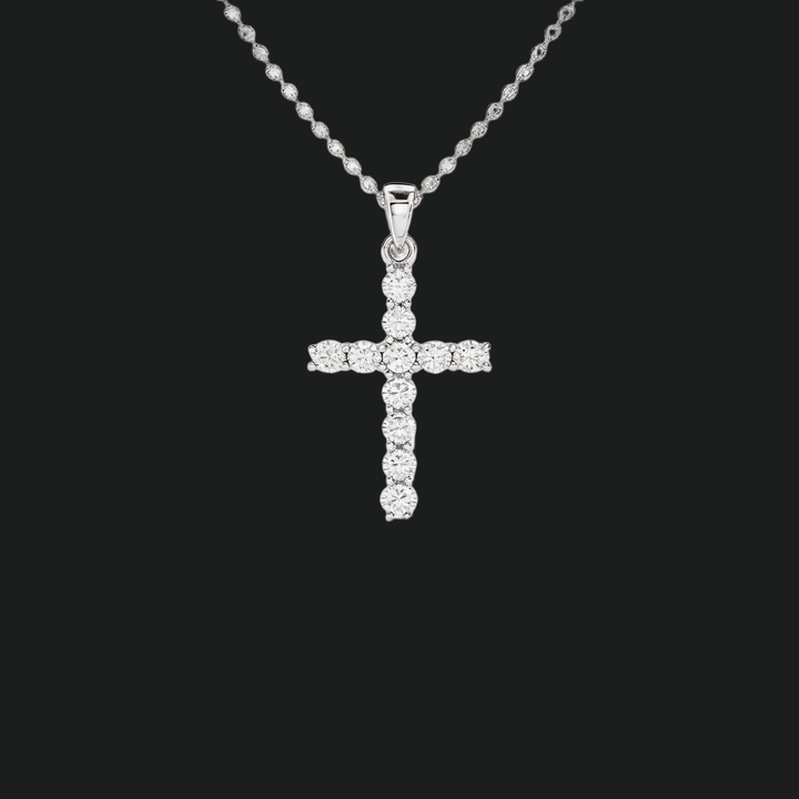 Runde Diamantkreuz -Anhänger Halskette