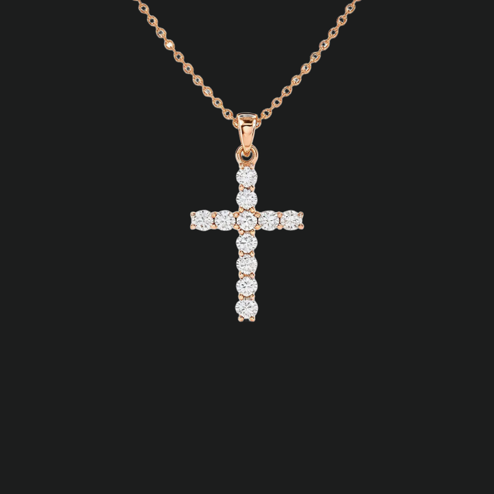Runde Diamantkreuz -Anhänger Halskette