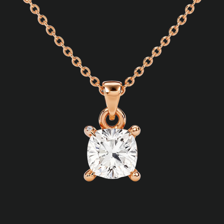 Cushion Cut Diamond Solitaire Pendant Necklace