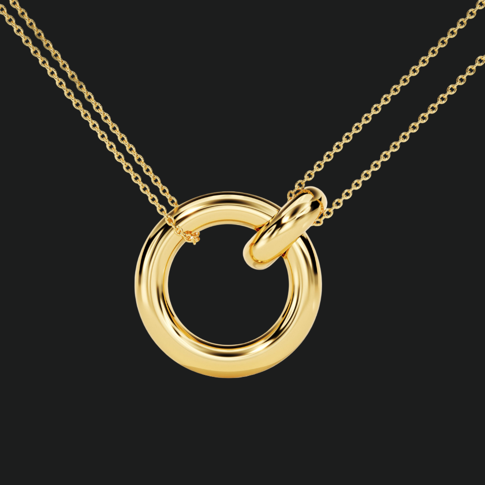 Interlocking Circle Diamond Necklace - 9kt White Gold with Lab-Grown Diamond