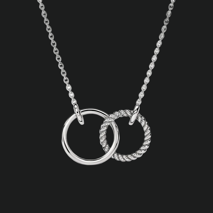 Doppelkreis Diamond Eternity Anhänger Halskette