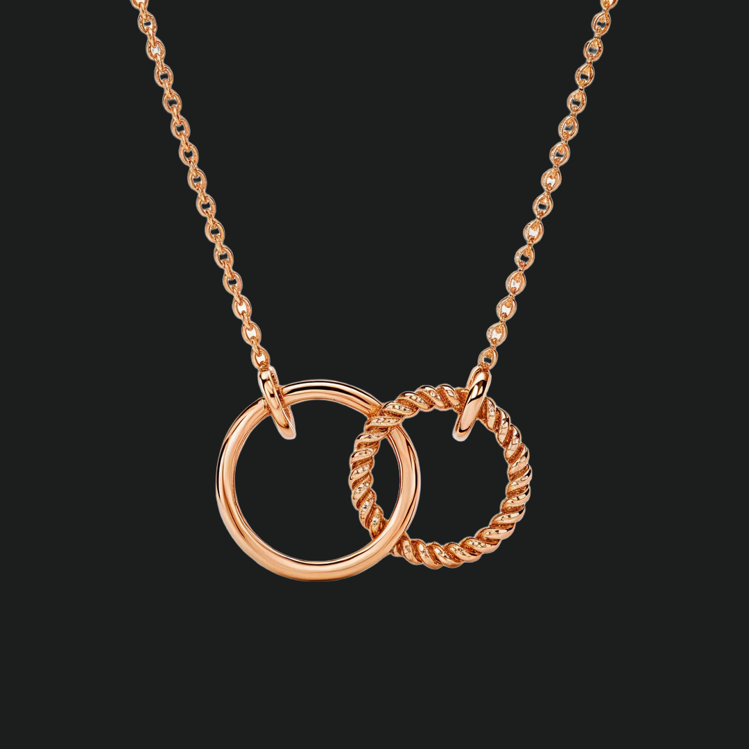 Doppelkreis Diamond Eternity Anhänger Halskette