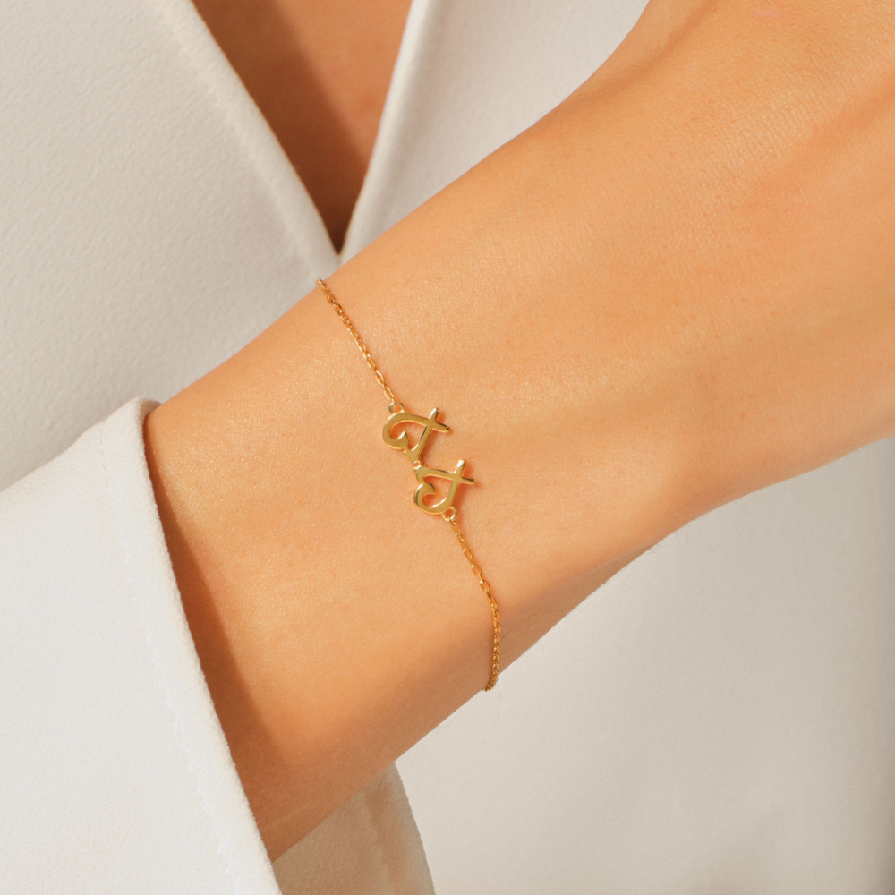 Double Heart Diamond Bracelet