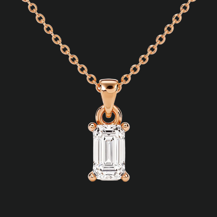 Emerald Cut Diamond Solitaire Anhängerkette