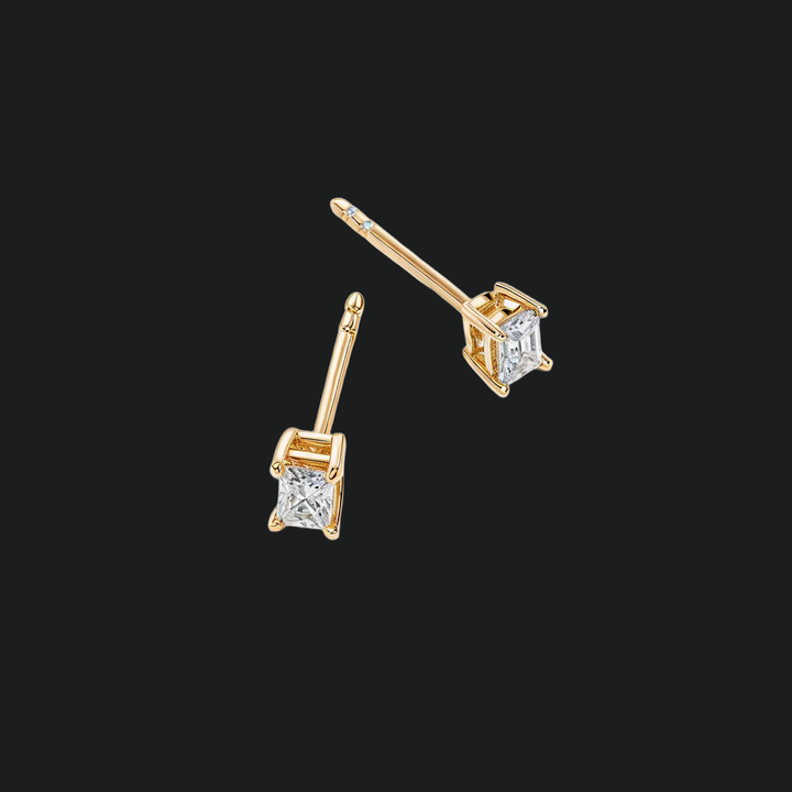 Emerald Cut Diamond Stud Earrings