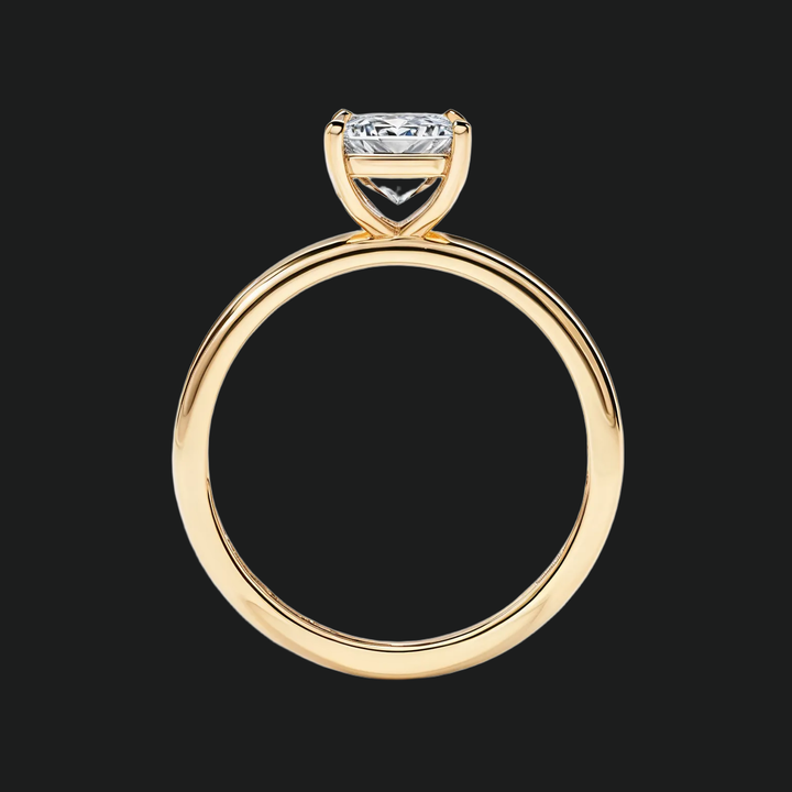 Emerald Cut Solitaire verlovingsring met diamantaccenten