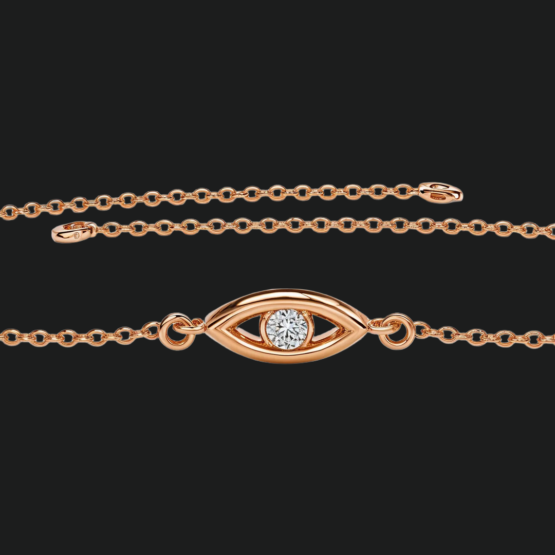 Ronde diamanten oog van waarheid verstelbare armband