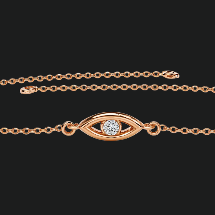 Ronde diamanten oog van waarheid verstelbare armband