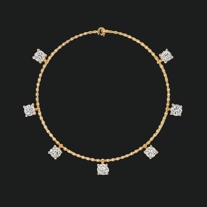 Drijvende diamant tennisarmband - 9kt wit goud met lab gekweekte diamant