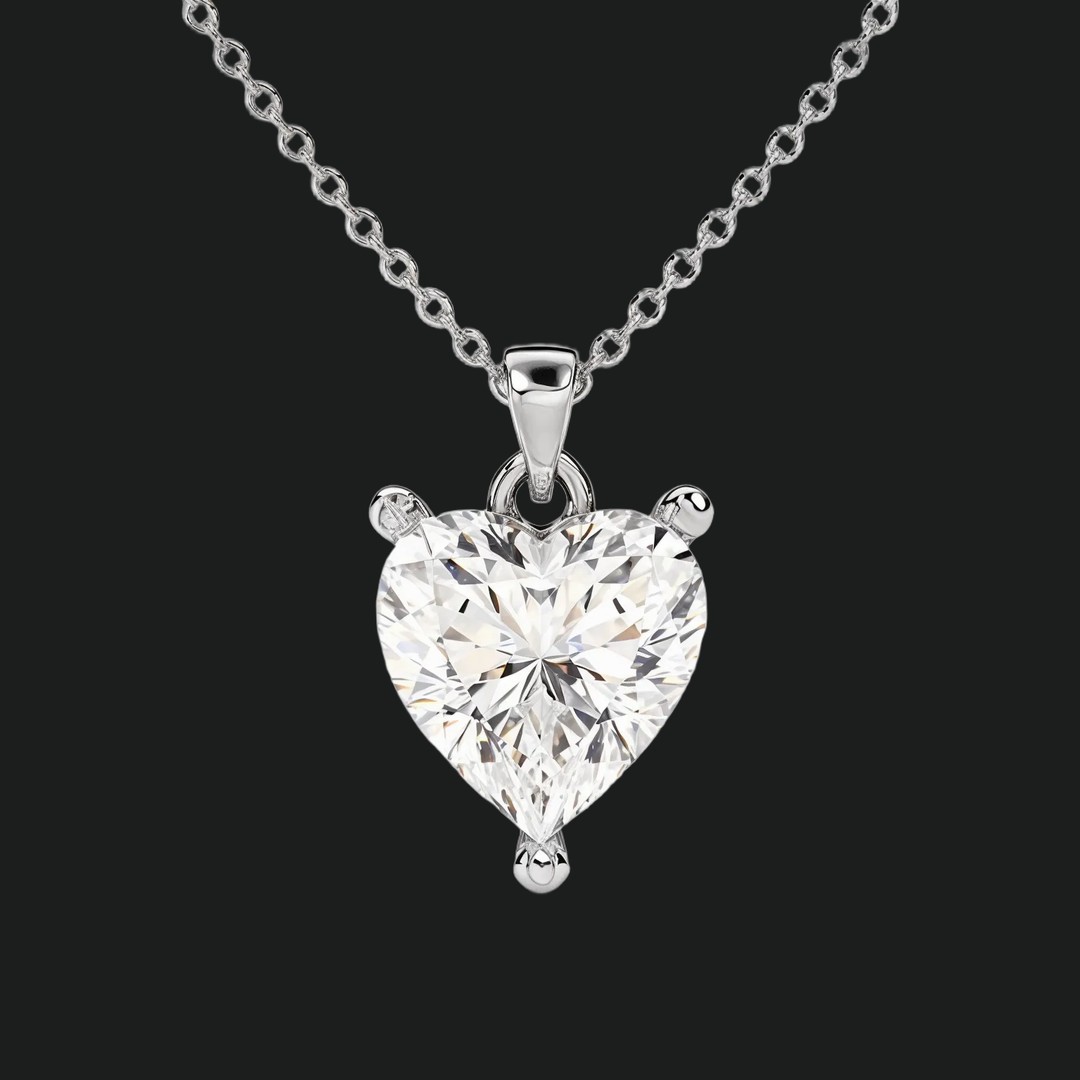 Heart Diamond Solitaire Anhängerkette