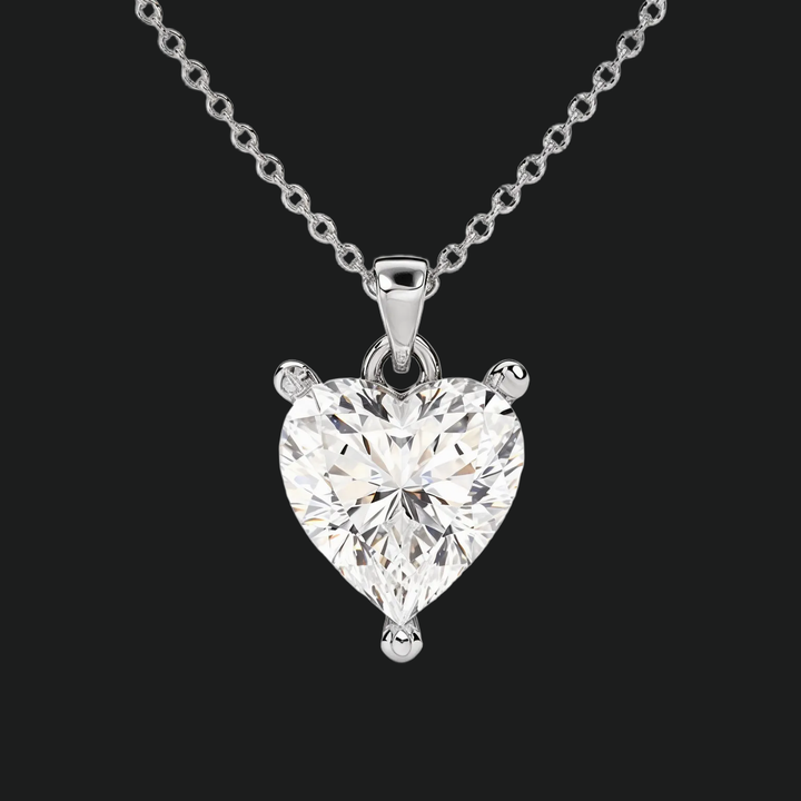 Heart Diamond Solitaire Anhängerkette