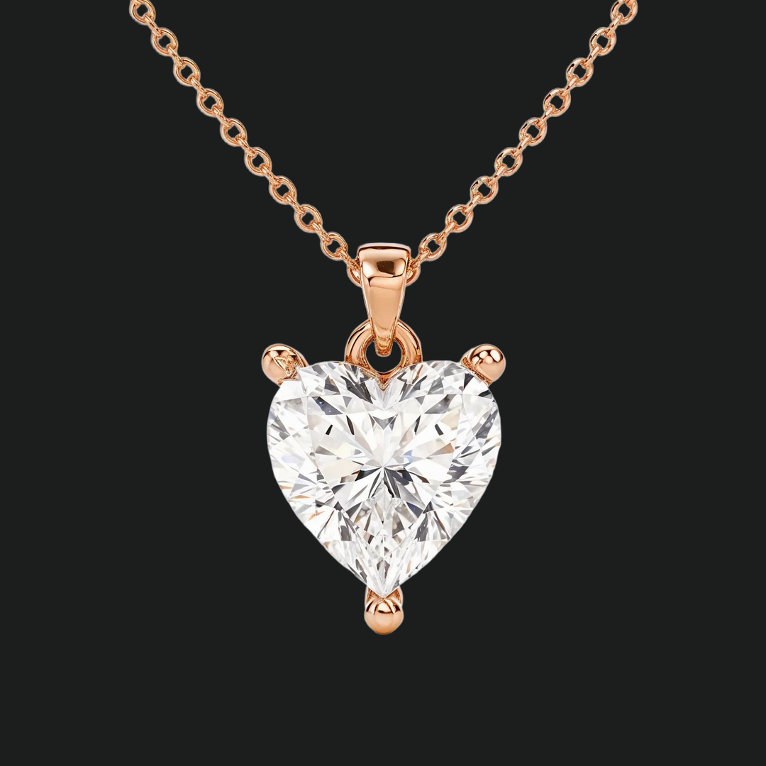 Heart Diamond Solitaire Anhängerkette