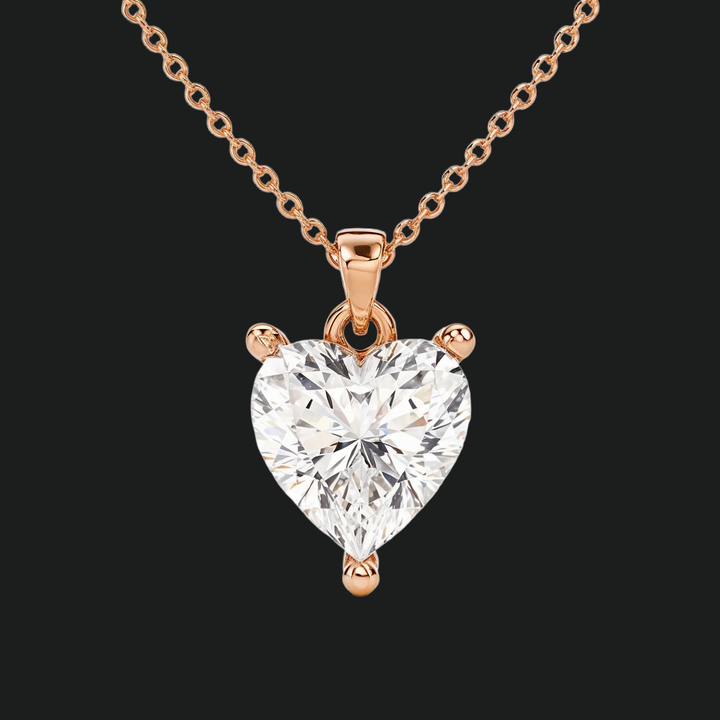 Heart Diamond Solitaire Anhängerkette