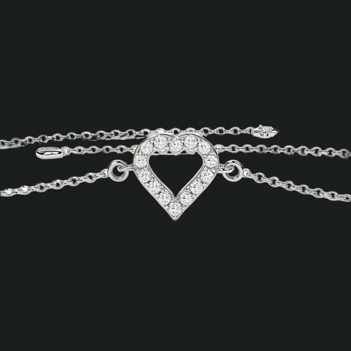 Heart Shaped Round Diamond Tennis Bracelet