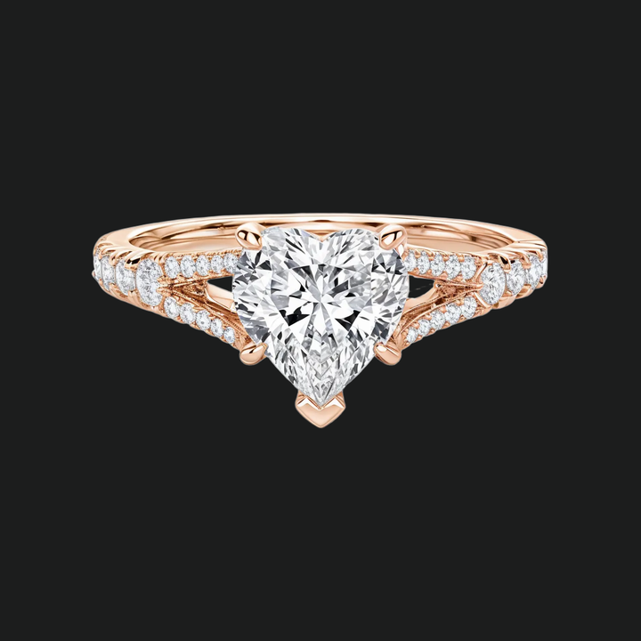 Split Shank Heart Diamond Akzente Verlobungsring