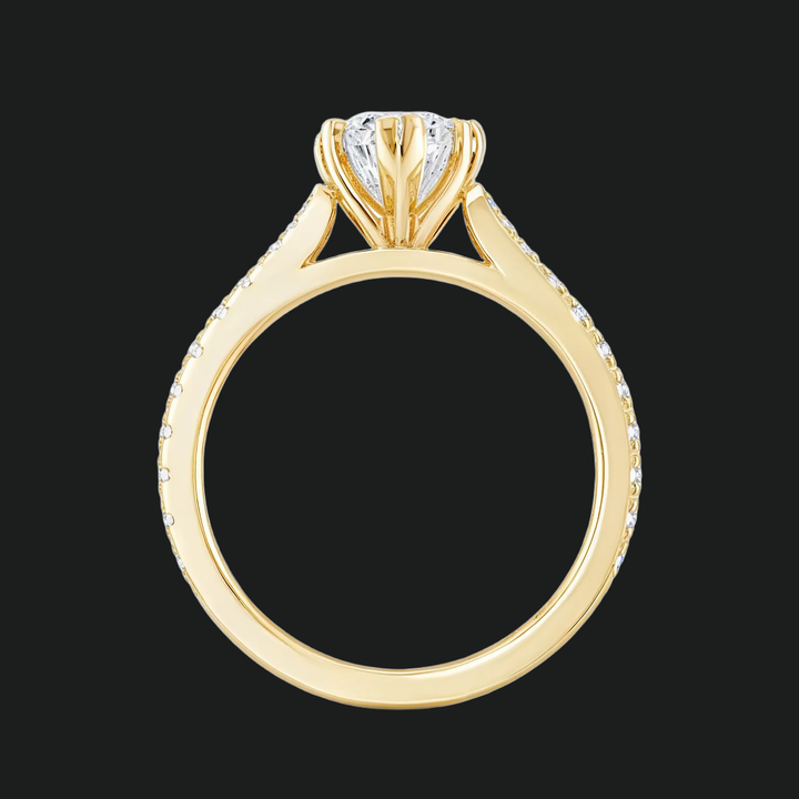 Split Shank Heart Diamond Akzente Verlobungsring