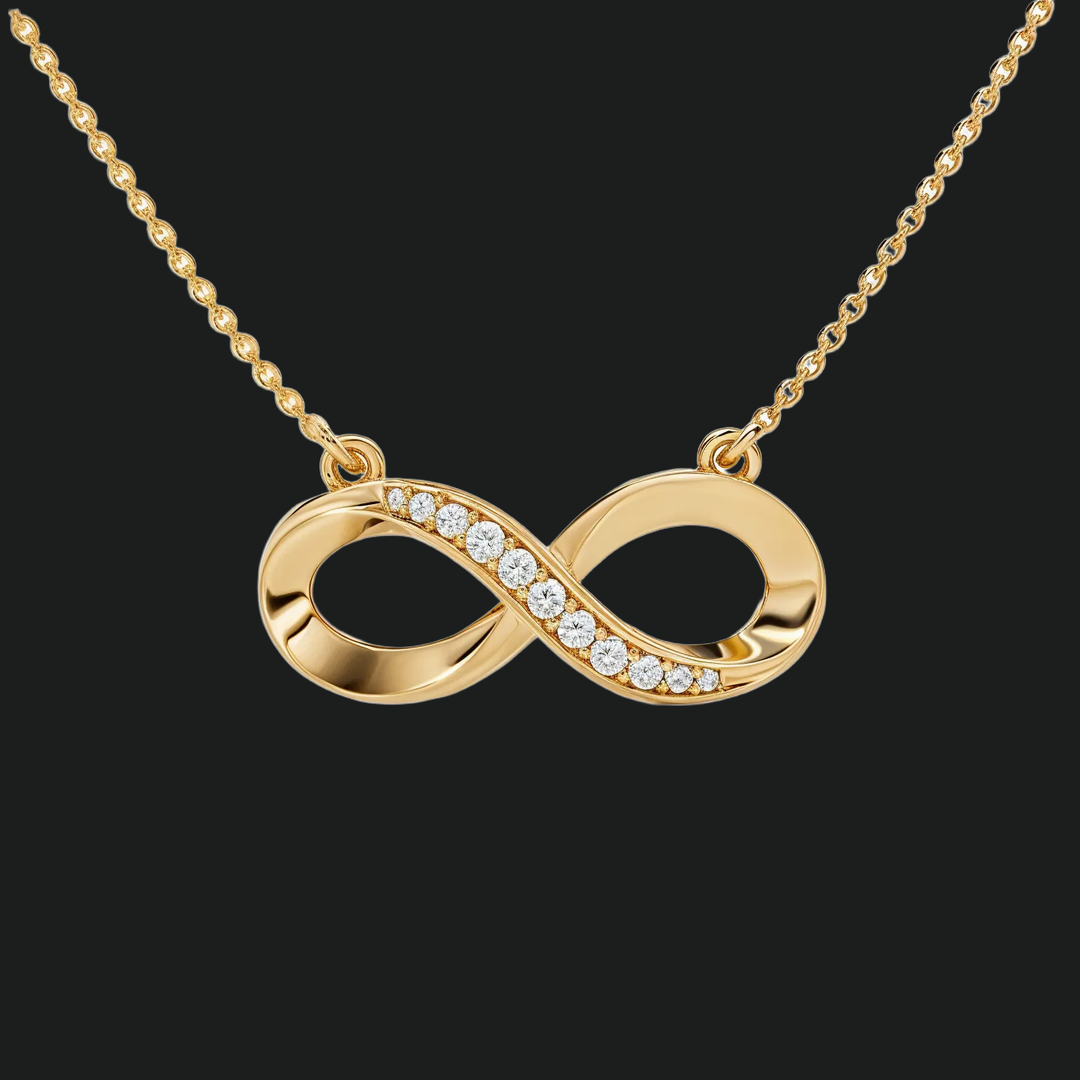 Infinity Diamond Pendant Necklace - 9kt White Gold with Lab-Grown Diamond