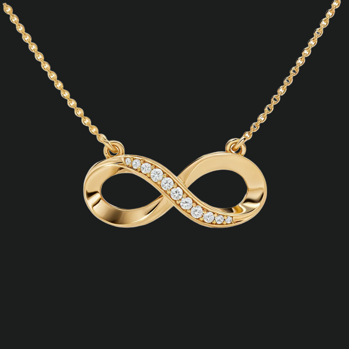 Infinity Diamond Anhänger Halskette - 9kt Weißgold mit Laborgewachsen Diamond