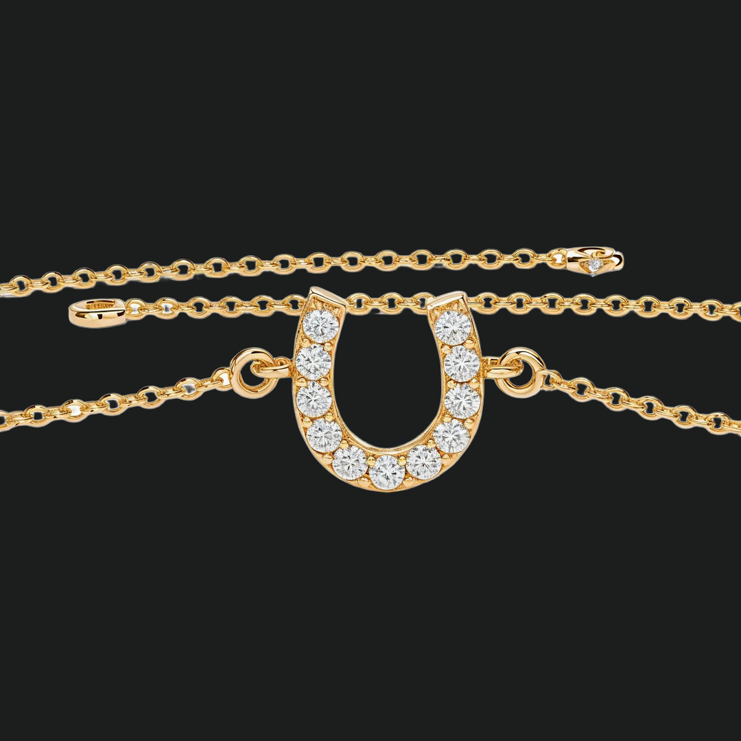 Round Diamond Horseshoe Tennis Bracelet - 9kt White Gold with Lab-Grown Diamond