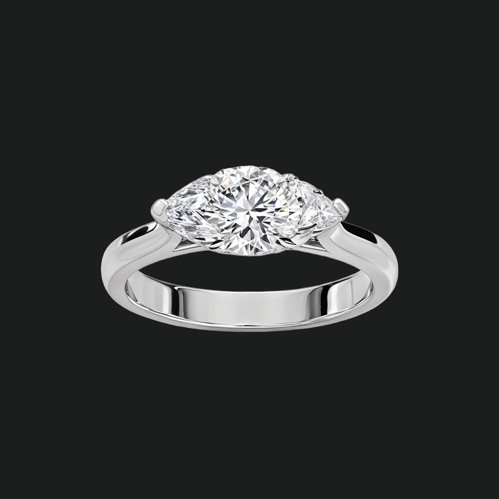 East West Marquise Diamond Accenten verlovingsring