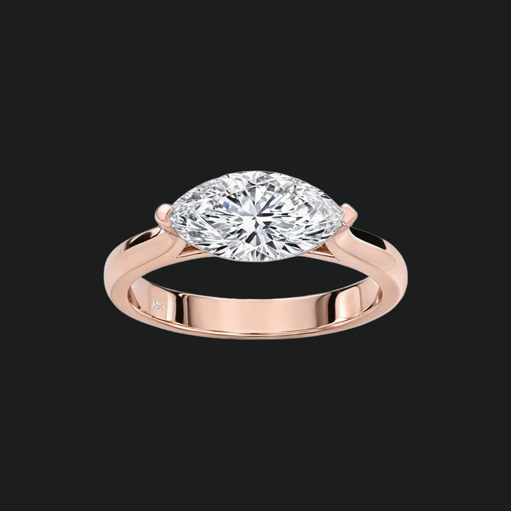 East West Marquise Diamond Accenten verlovingsring