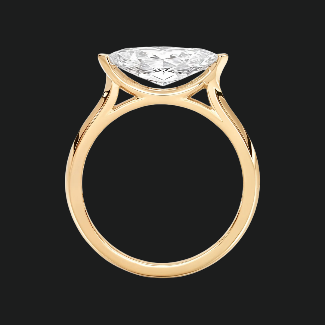 East West Marquise Diamond Accenten verlovingsring